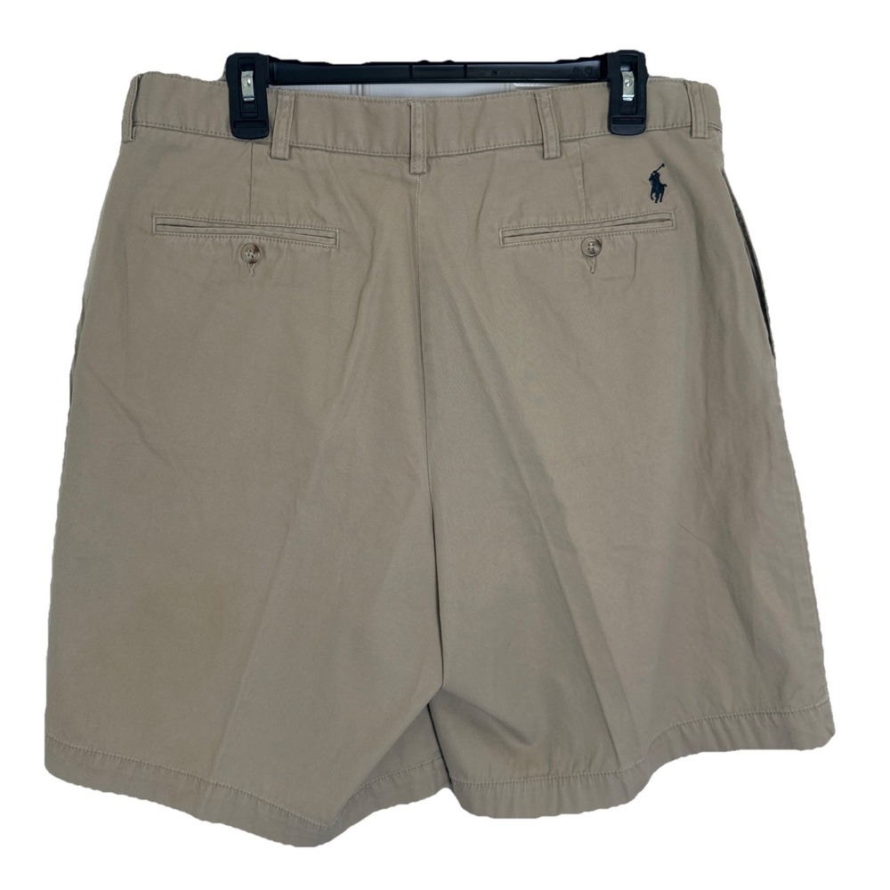 Polo Ralph Lauren Tyler Shorts Mens 35 Khaki Pleated‎ Classic Fit Cotton Chino